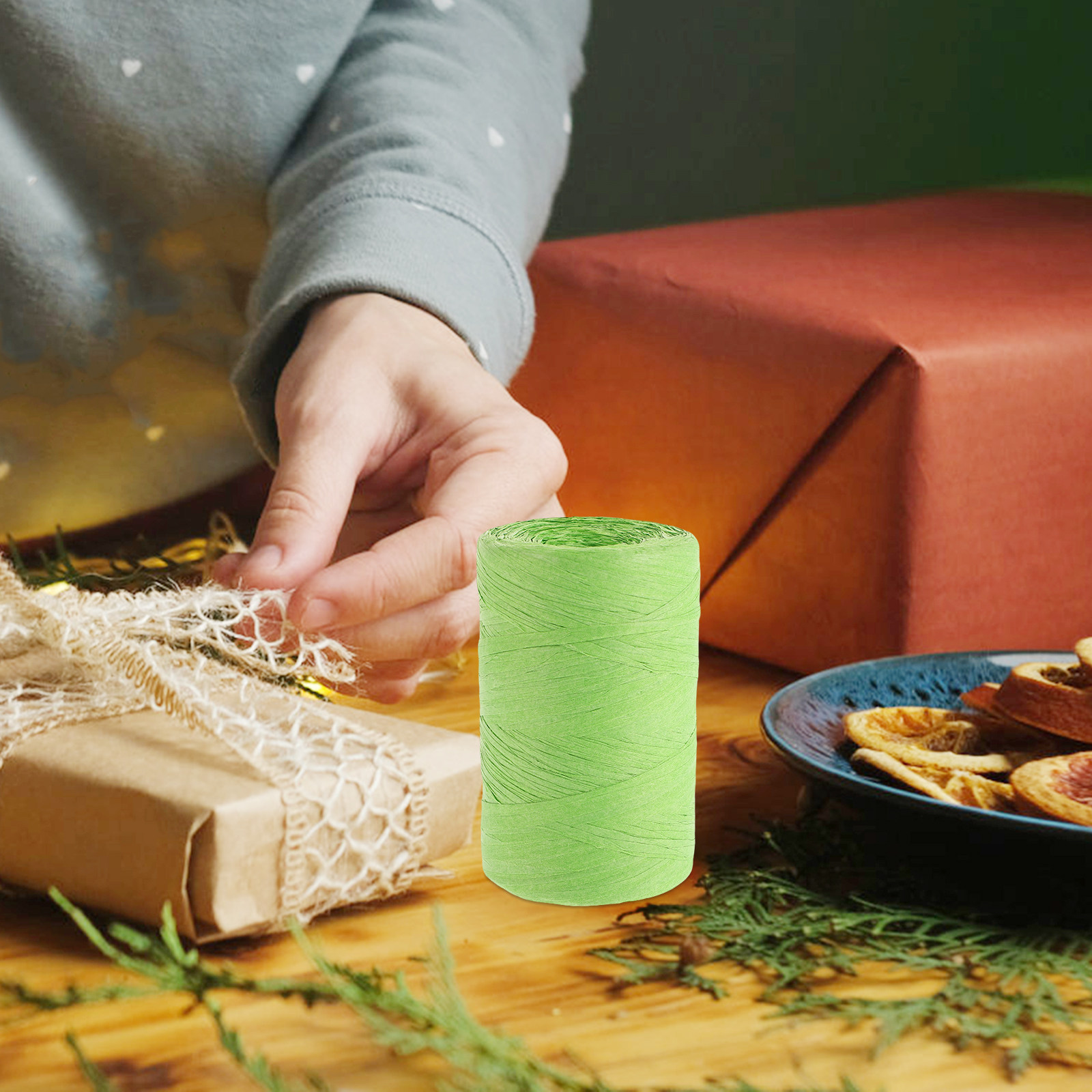 Raffia Paper Ribbon Colored Pa - огляд і ціна Papercraft Supply Ribbon