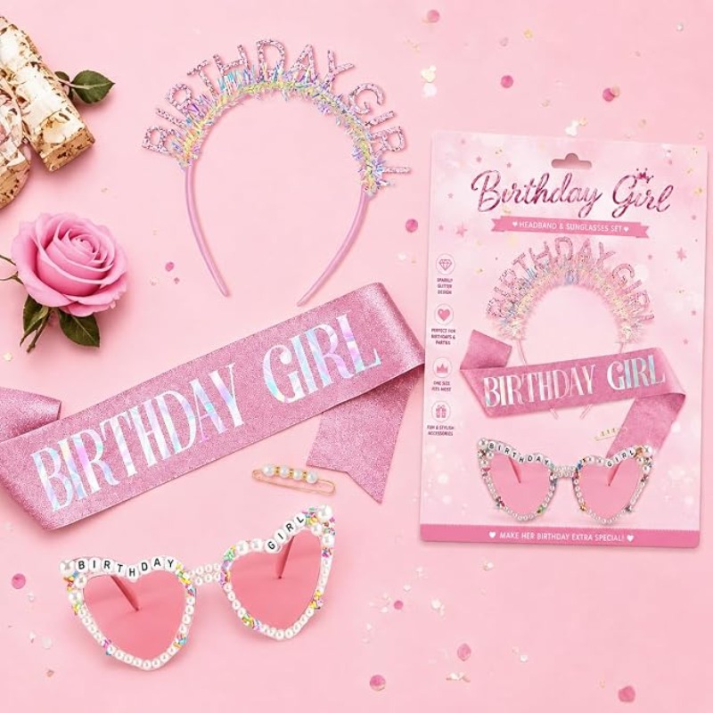 3pcs/set Birthday Girl Sash Gl - огляд і ціна Birthday Sash Glitter