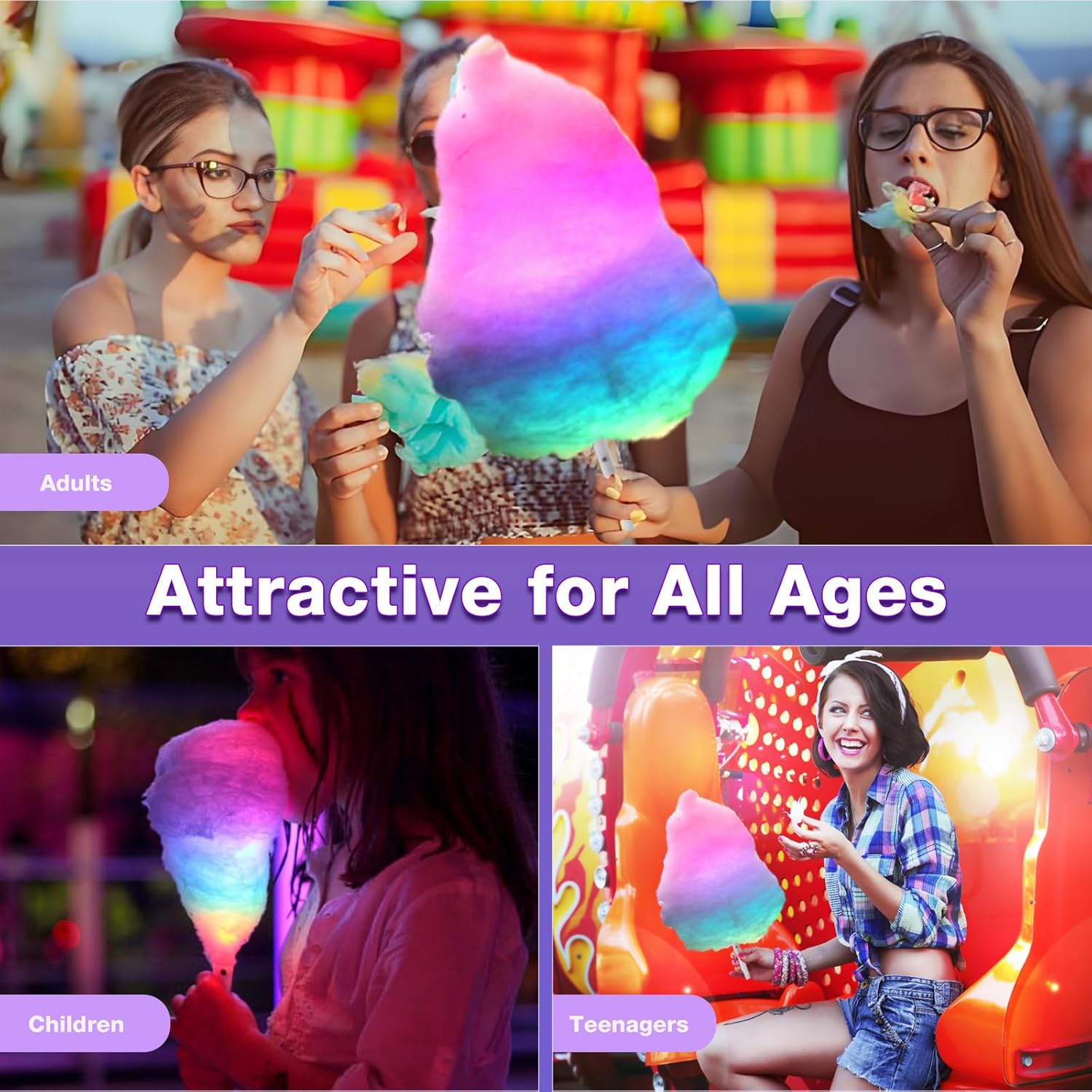 20pcs Colorful Flashing LED Co - огляд і ціна Cotton Candy Cone