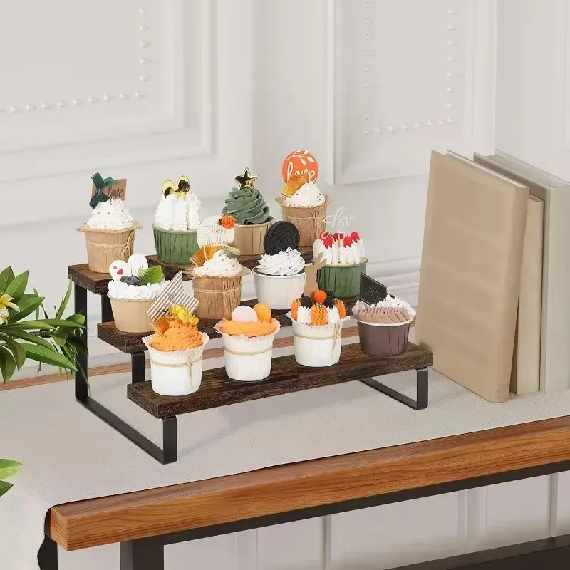 3 Tier Wooden Display Riser Cu - огляд і ціна Cupcake Stand Tier