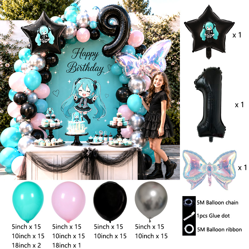 Miku Themed Balloon Arch Garla - огляд і ціна Balloon Arch Kit