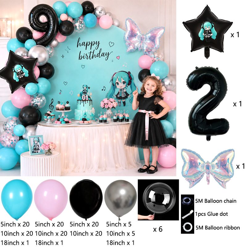 Miku Themed Balloon Arch Garla - огляд і ціна Balloon Arch Kit