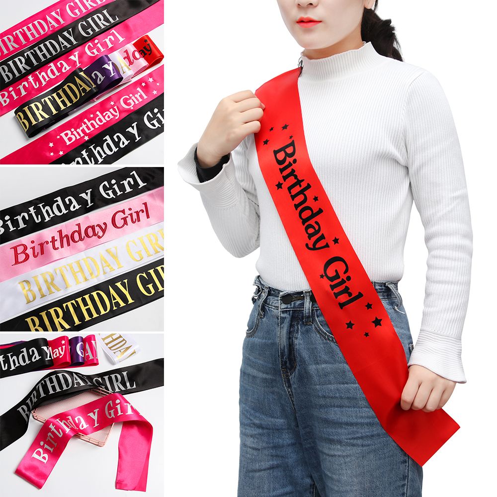 Birthday Girl Glitter Satin Sa - огляд і ціна Birthday Sash Glitter