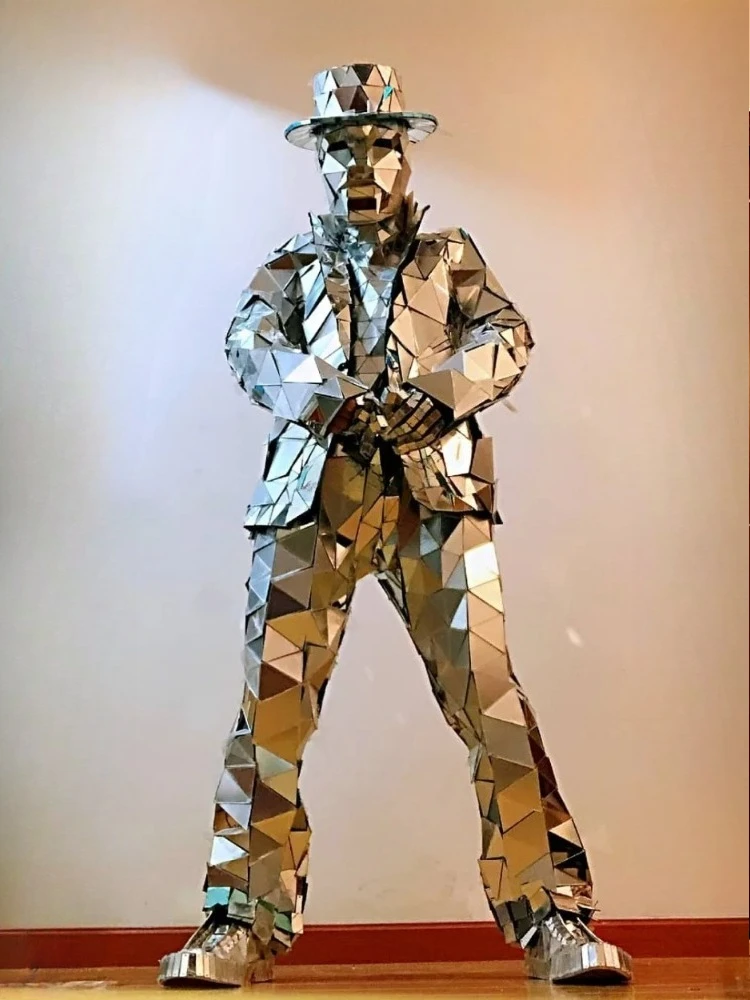 Mirror Man Costume Sliver glas - огляд і ціна Event Party Dj